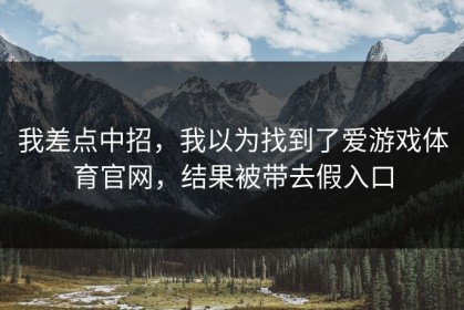 我差点中招，我以为找到了爱游戏体育官网，结果被带去假入口