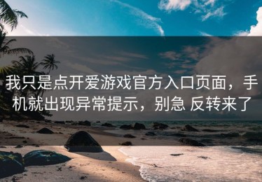 我只是点开爱游戏官方入口页面，手机就出现异常提示，别急 反转来了