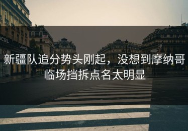 新疆队追分势头刚起，没想到摩纳哥临场挡拆点名太明显