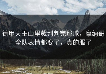 德甲天王山里裁判判完那球，摩纳哥全队表情都变了，真的服了