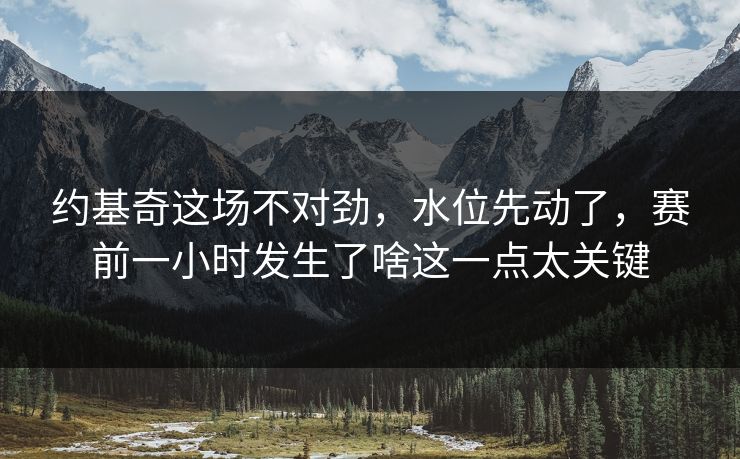 约基奇这场不对劲，水位先动了，赛前一小时发生了啥这一点太关键